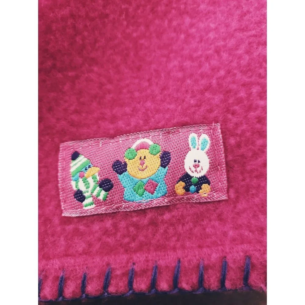 Girls Vtg Buster Brown Fleece Skirt Pink‎ 6X Bunny Bear Penguin Soft Kinder